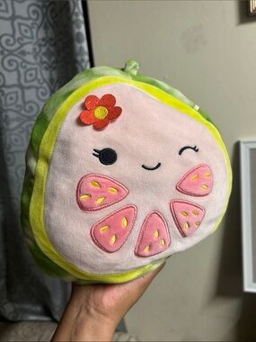 Squishmallows Pink & Green Citrus Slice Plush with Flower